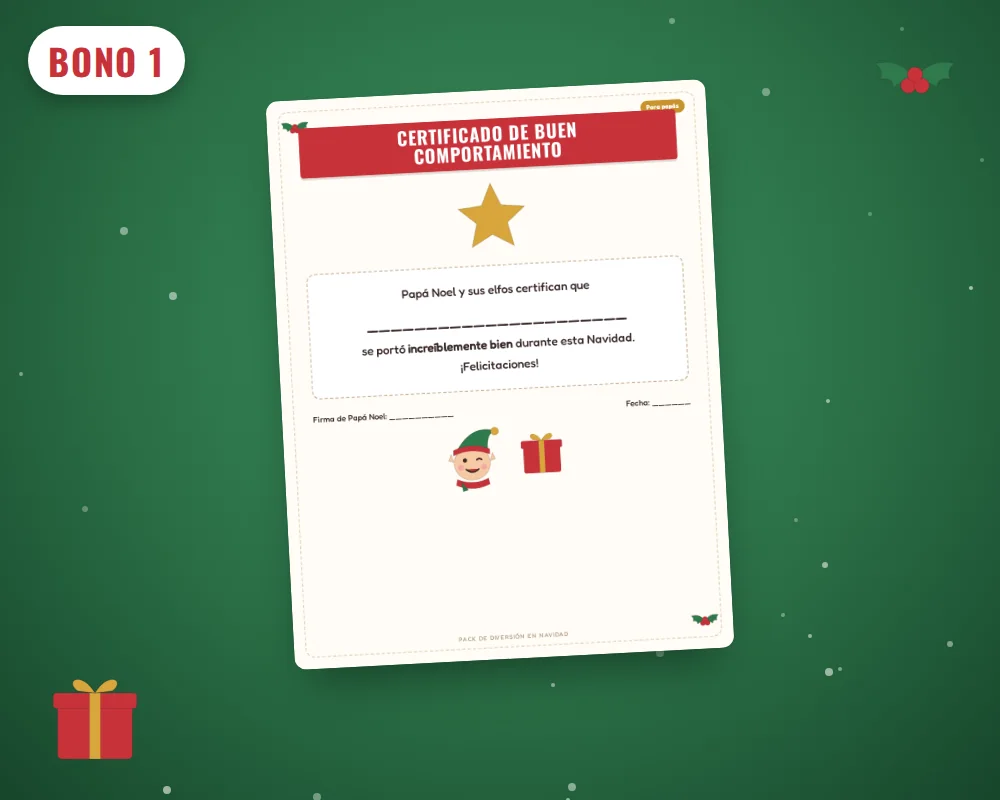 Certificados de Papá Noel