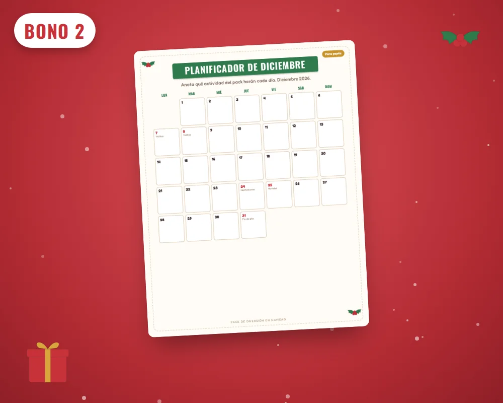 Planificador de diciembre