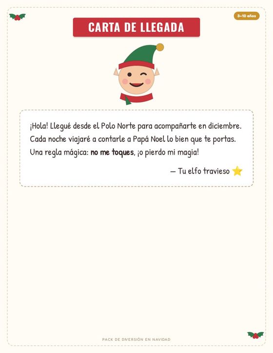 Carta de llegada del elfo